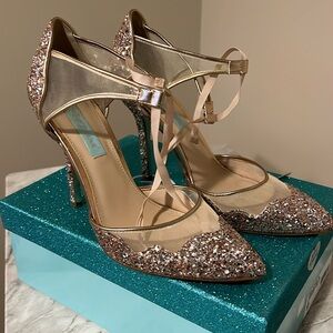 Betsy Johnson Rose Gold Sparkle Heels